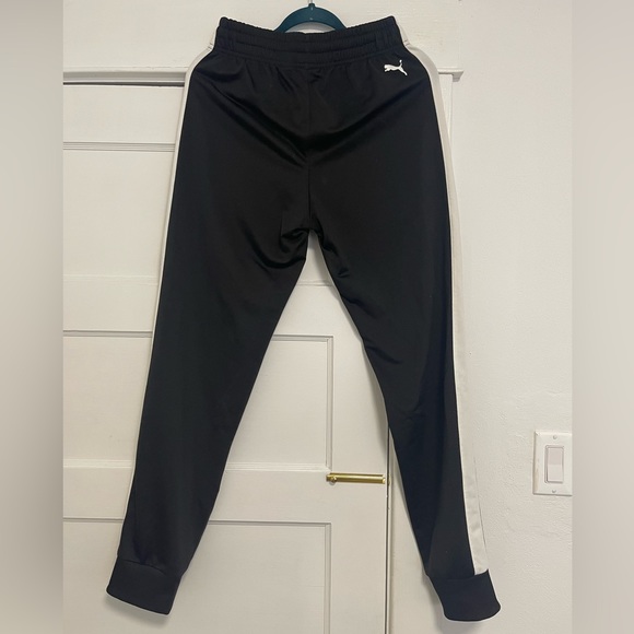 Used Men’s Size Small (29” X30”) Puma Drawstring Contrast Pants In Black/White - Picture 9 of 14